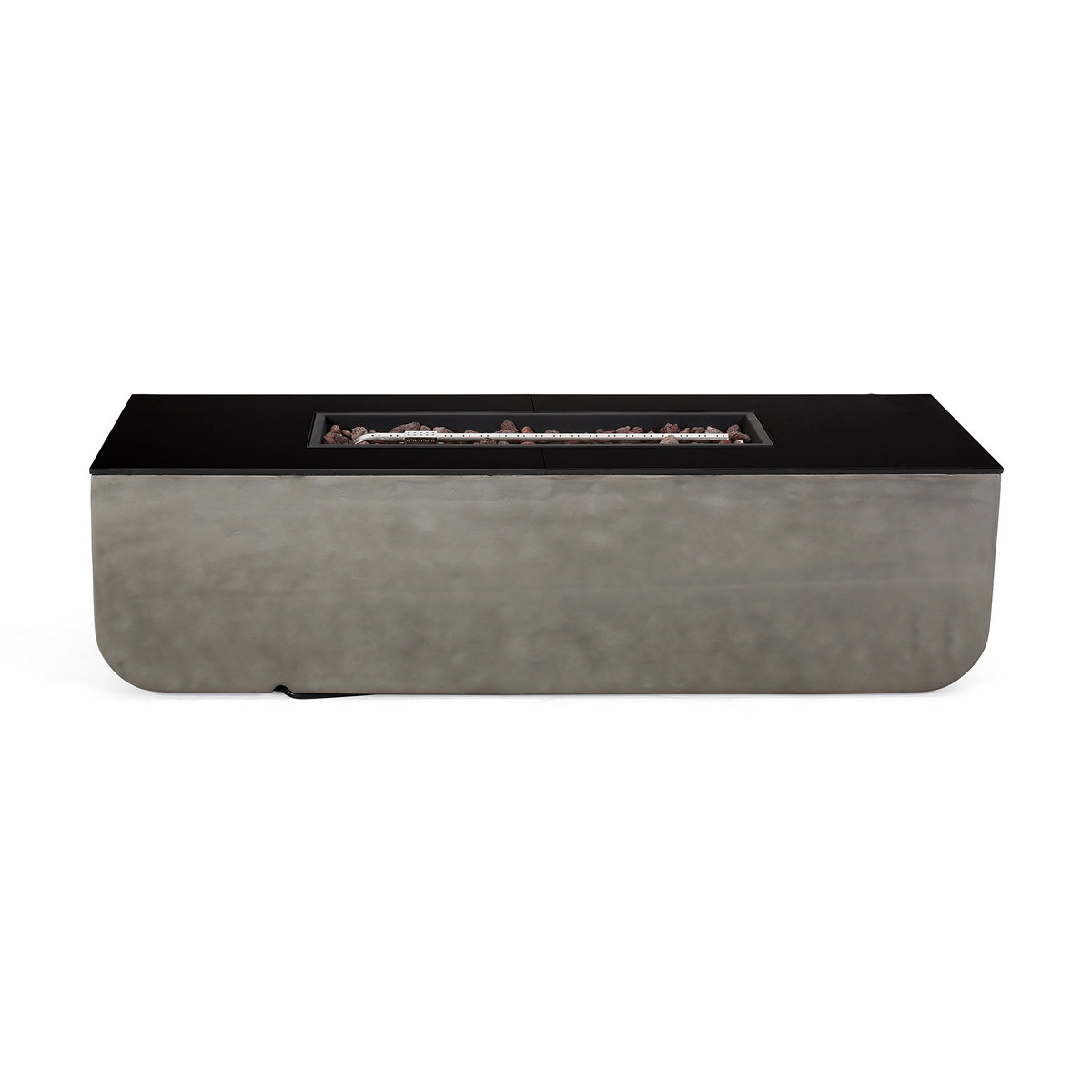 One Allium Way 56" Outdoor Patio Concrete Fire Table, Rectangle Gas